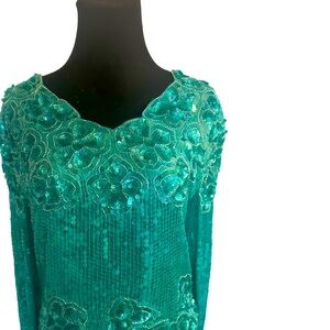 93 vtg Sweelo sequins beaded top